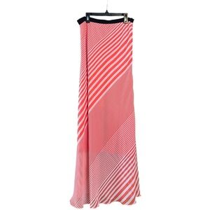 Striped Coral Orange Maxi Skirt By Pleione Size Medium